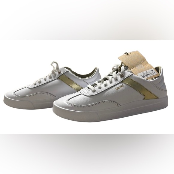 OluKai White and Gold leather sneakers women’s white and gold wide 7 1/2 - Picture 3 of 9
